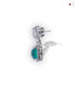 SILVER LOOK GREEN EARRINGS